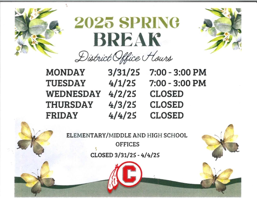 District Office Hours for Spring Break